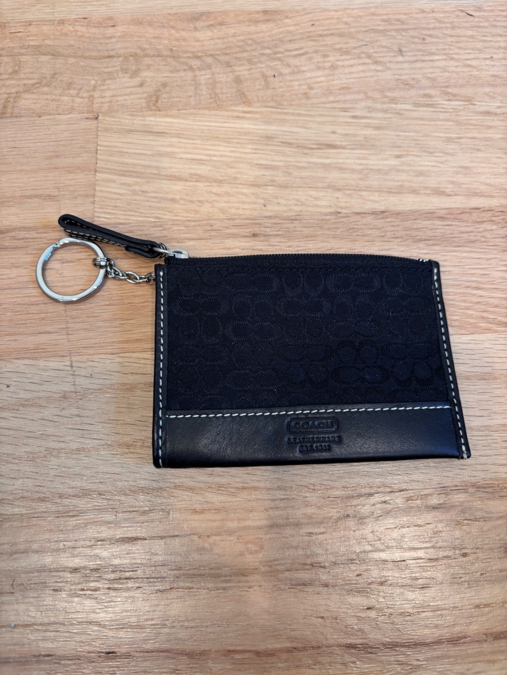 Coach black mini coin purse
